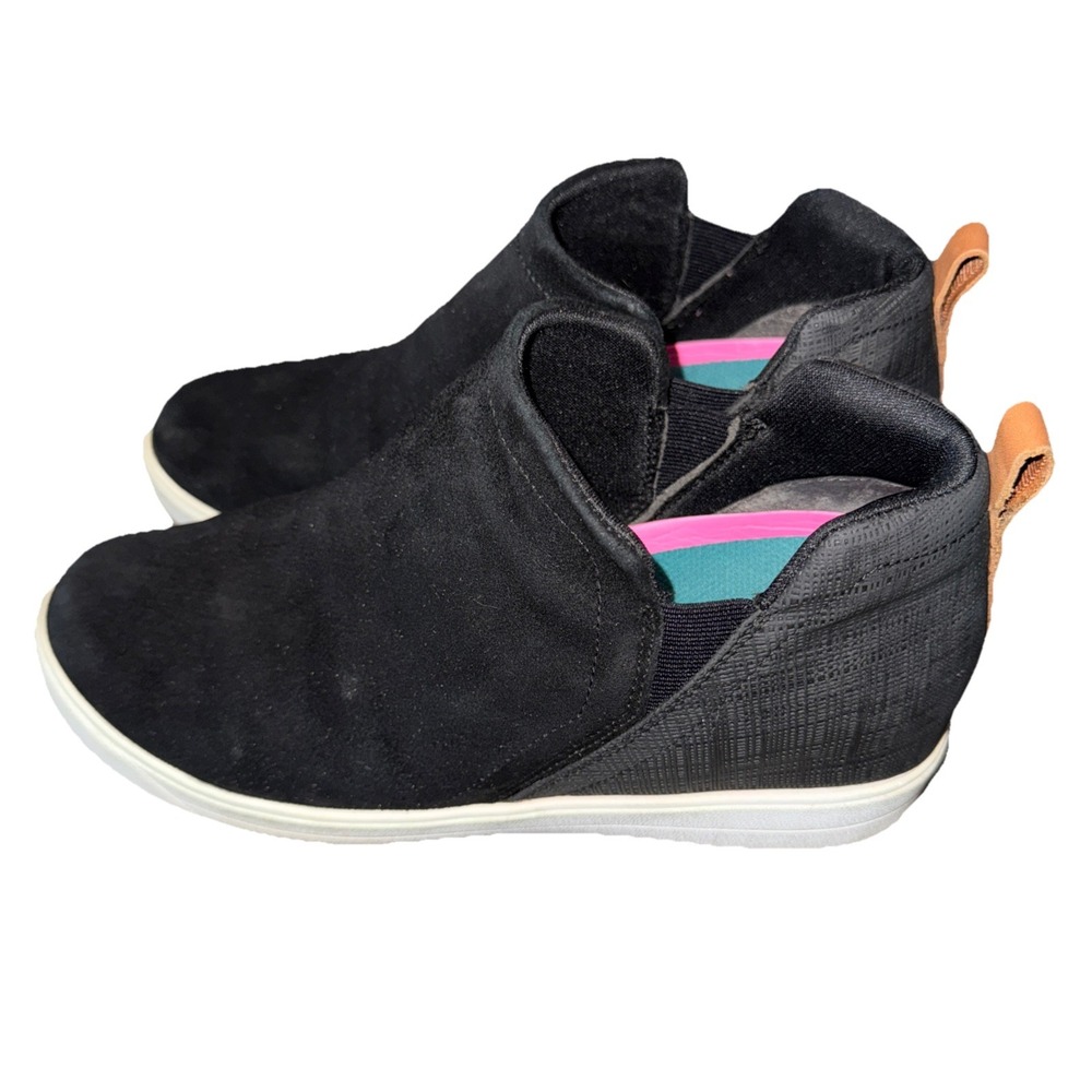 Ryka Women's Shoes Size 10M Black Leather & Fabric Vera Wedge Sneaker Boot